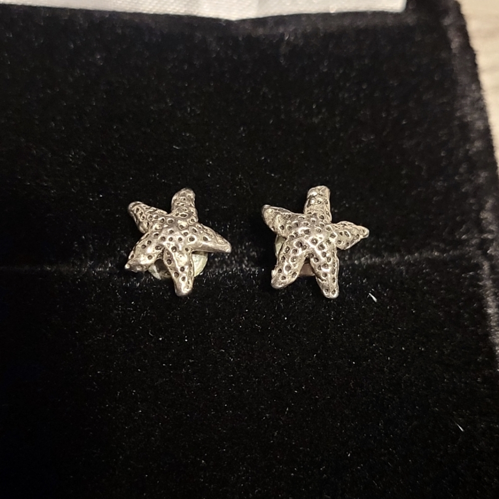 Starfish Earrings Stud Earrings Sterling Silver 925 Detailed Silver
